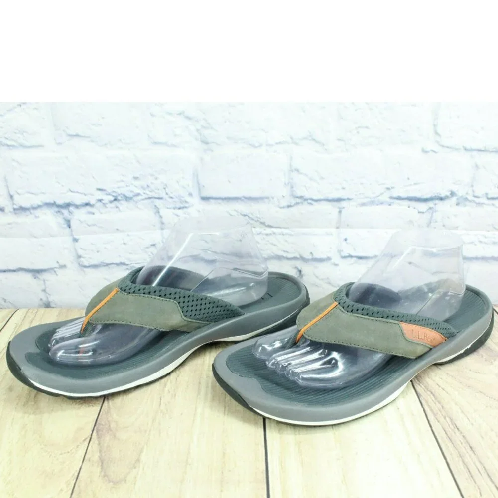 LL Bean Swift River Multicolor Leather Flip Flop Sports Sandals Size 10 M - Picture 2 of 9